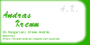 andras kremm business card